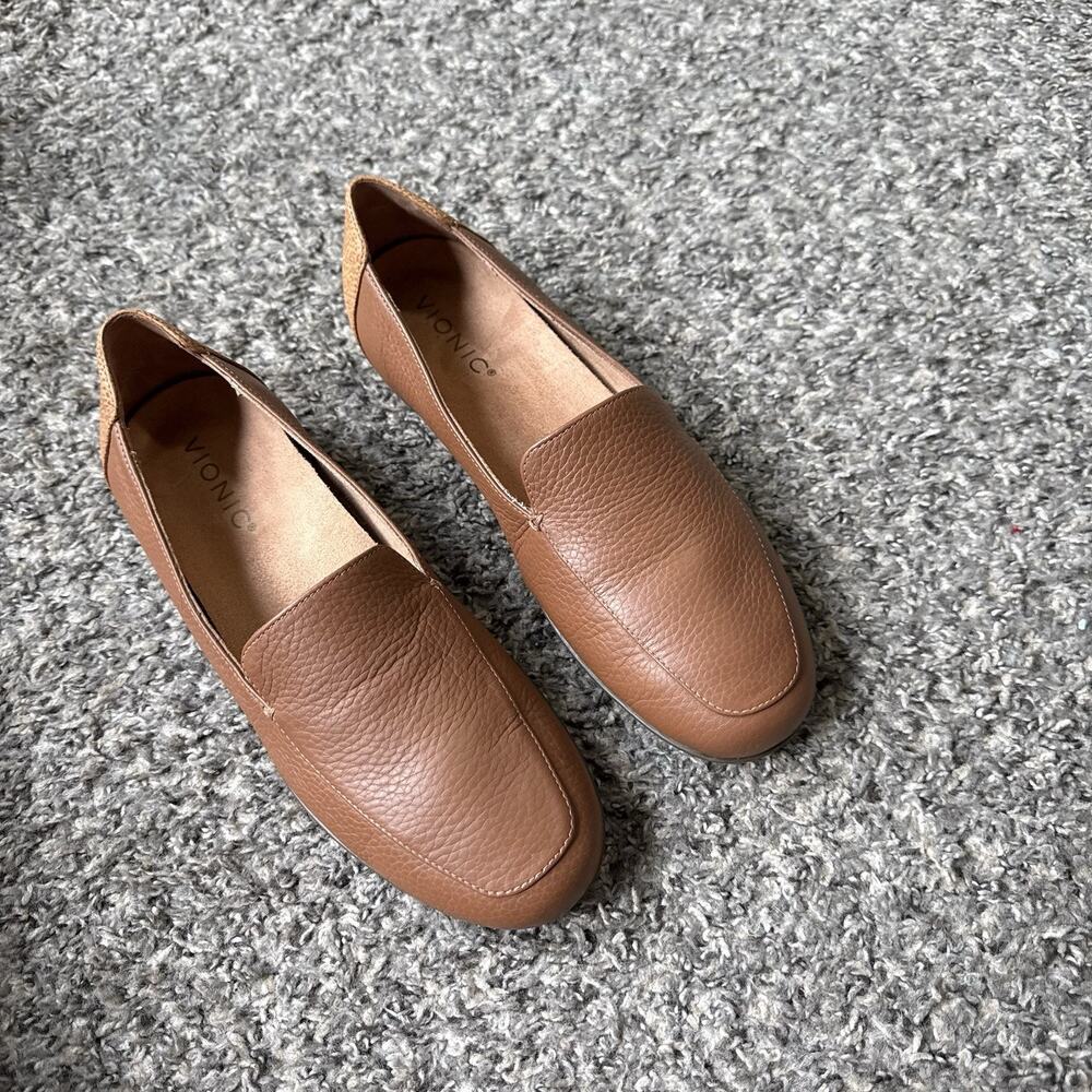 Vionic Brown Leather Slip-On Loafers - Picture 2 of 7